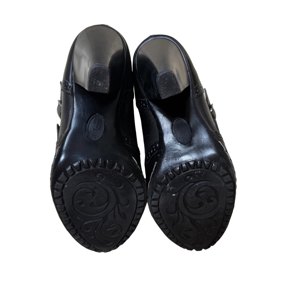Brawn Double-Buckle Leather Heeled Oxford Pumps - Picture 4 of 5